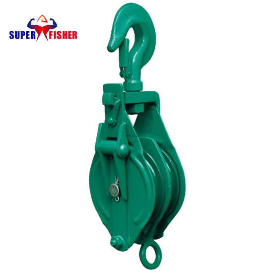 Polea manual para aparejos marinos de 50 toneladas, tipo MLS, resistente, con grillete